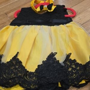 Yellow and Black Lace Baby Dress